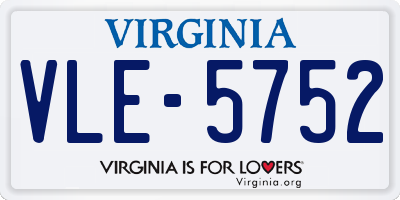 VA license plate VLE5752