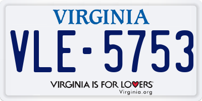 VA license plate VLE5753