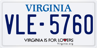 VA license plate VLE5760