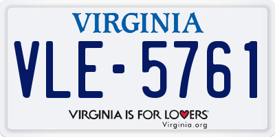 VA license plate VLE5761