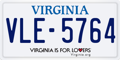VA license plate VLE5764