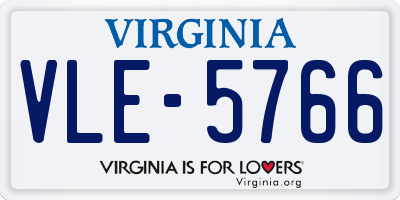 VA license plate VLE5766