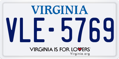 VA license plate VLE5769