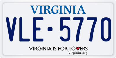 VA license plate VLE5770
