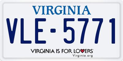 VA license plate VLE5771