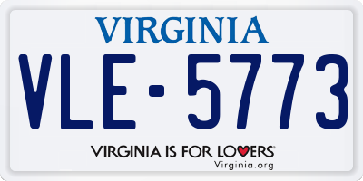 VA license plate VLE5773
