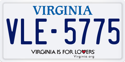 VA license plate VLE5775