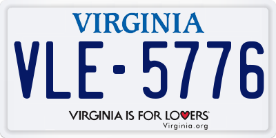 VA license plate VLE5776