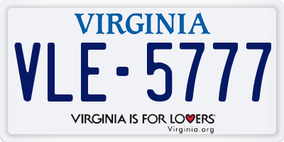 VA license plate VLE5777