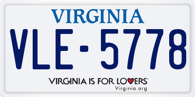 VA license plate VLE5778