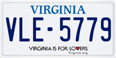 VA license plate VLE5779