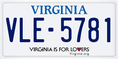 VA license plate VLE5781