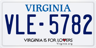 VA license plate VLE5782