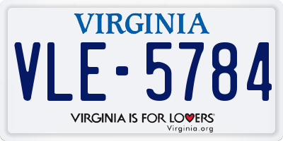VA license plate VLE5784