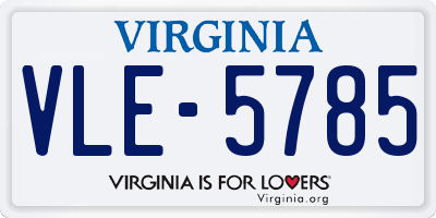 VA license plate VLE5785