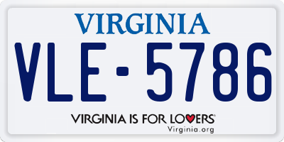VA license plate VLE5786