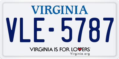 VA license plate VLE5787