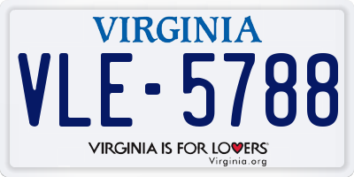 VA license plate VLE5788