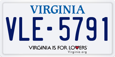 VA license plate VLE5791