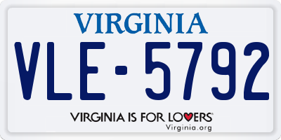 VA license plate VLE5792