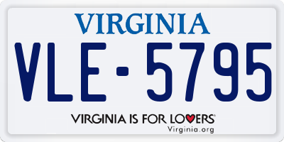 VA license plate VLE5795