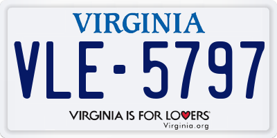 VA license plate VLE5797