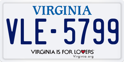 VA license plate VLE5799