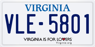 VA license plate VLE5801