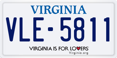 VA license plate VLE5811