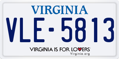 VA license plate VLE5813