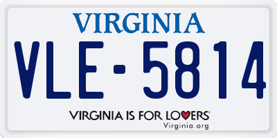 VA license plate VLE5814