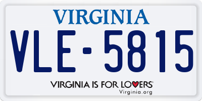VA license plate VLE5815