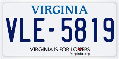 VA license plate VLE5819