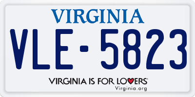 VA license plate VLE5823