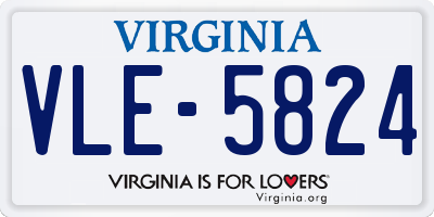 VA license plate VLE5824