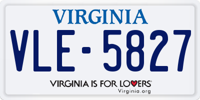 VA license plate VLE5827