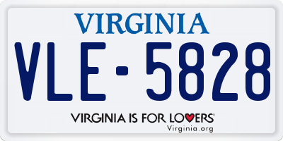 VA license plate VLE5828
