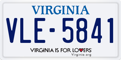 VA license plate VLE5841
