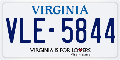 VA license plate VLE5844