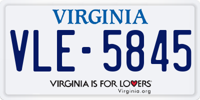 VA license plate VLE5845