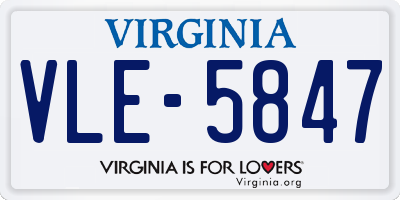 VA license plate VLE5847