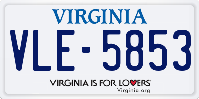 VA license plate VLE5853