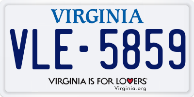 VA license plate VLE5859