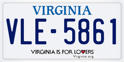 VA license plate VLE5861