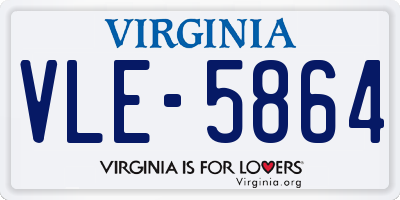VA license plate VLE5864