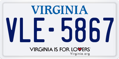 VA license plate VLE5867