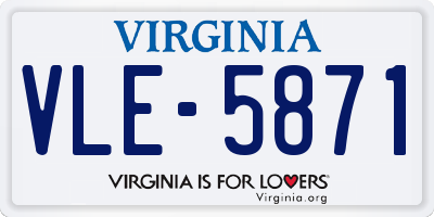 VA license plate VLE5871