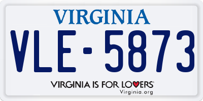 VA license plate VLE5873