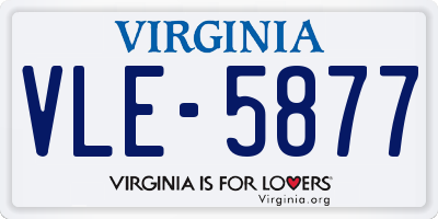 VA license plate VLE5877