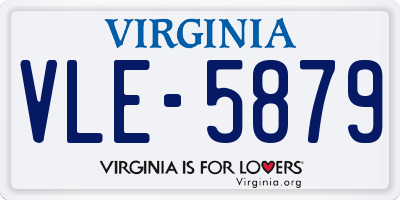 VA license plate VLE5879